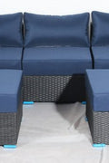 New 7 - Piece Outdoor Patio Furniture Set – Weather - Resistant Wicker Seating 619198 - with Royal Blue | Sold by Uncle Wiener's Wholesale