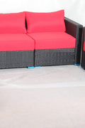 New 7 - Piece Outdoor Patio Furniture Set – Weather - Resistant Wicker Seating 619198 - with Royal Blue | Sold by Uncle Wiener's Wholesale