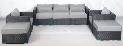 New 7 - Piece Outdoor Patio Furniture Set – Weather - Resistant Wicker Seating 619198 - with Gray | Sold by Uncle Wiener's Wholesale