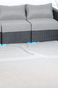 New 7 - Piece Outdoor Patio Furniture Set – Weather - Resistant Wicker Seating 619198 - with Royal Blue | Sold by Uncle Wiener's Wholesale