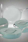 NEW 7 PIECE SET LUXURY CERAMIC NON STICK COOKWARE DUTCH OVEN PAN - with Sage | Sold by Uncle Wiener's Wholesale