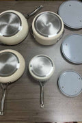 NEW 7 PIECE SET LUXURY CERAMIC NON STICK COOKWARE DUTCH OVEN PAN - with Sage | Sold by Uncle Wiener's Wholesale