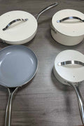 NEW 7 PIECE SET LUXURY CERAMIC NON STICK COOKWARE DUTCH OVEN PAN - with Sage | Sold by Uncle Wiener's Wholesale