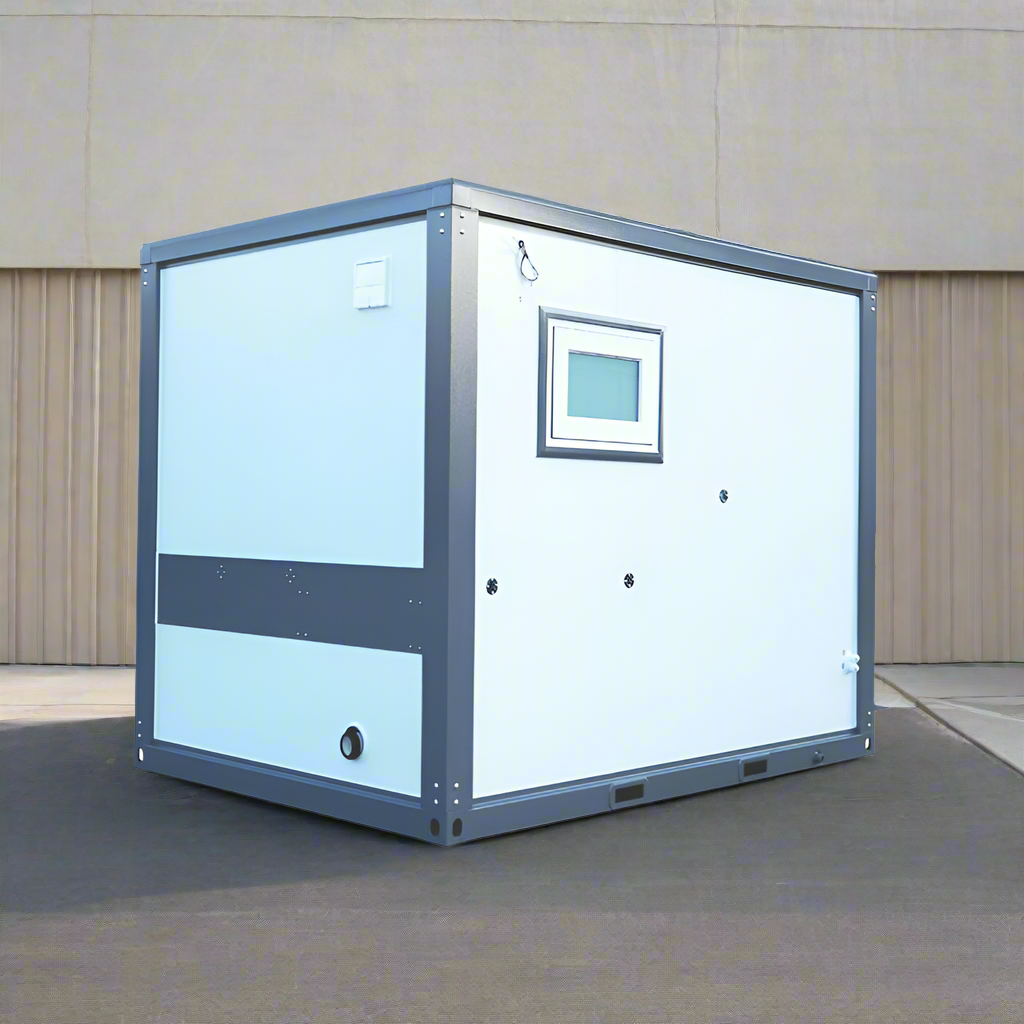 7-foot ADA-compliant portable restroom with ramp in outdoor setting
Inside view of wheelchair-accessible bathroom interior
Front door of handicap bathroom unit with ramp
Washbasin and toilet setup in ADA portable unit
Side view of accessible bathroom setup