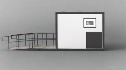 7-foot ADA-compliant portable restroom with ramp in outdoor setting
Inside view of wheelchair-accessible bathroom interior
Front door of handicap bathroom unit with ramp
Washbasin and toilet setup in ADA portable unit
Side view of accessible bathroom setup