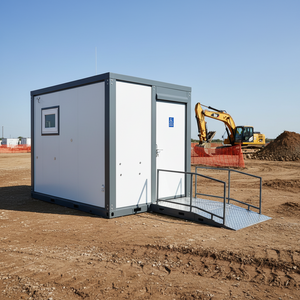 7' Portable Handicap-Accessible Bathroom with Ramp | ADA-Style Toilet & Sink