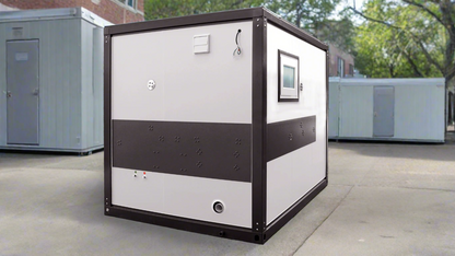 7-foot ADA-compliant portable restroom with ramp in outdoor setting
Inside view of wheelchair-accessible bathroom interior
Front door of handicap bathroom unit with ramp
Washbasin and toilet setup in ADA portable unit
Side view of accessible bathroom setup