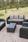 "7-Seat Outdoor Recliner Sofa Set with Coffee Table"

"Weatherproof Rattan Patio Sofa and Recliners Gray"

"Backyard Outdoor Lounge Set 7-Piece Furniture"

"Gray Rattan Outdoor Recliner Set with Cushions"

"Luxury Outdoor Recliner Sofa Set for Garden Patio"