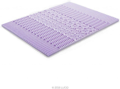 New 7 Zone Lavender Memory Foam Mattress Topper – 3″ & 1.5″ Comfort Layers for Ultimate Sleep - with 3″ TWIN | Sold by Uncle Wiener's Wholesale