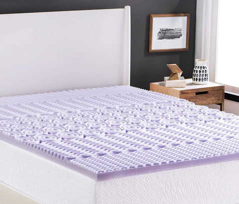 New 7 Zone Lavender Memory Foam Mattress Topper – 3″ & 1.5″ Comfort Layers for Ultimate Sleep - with 3″ TWIN | Sold by Uncle Wiener's Wholesale