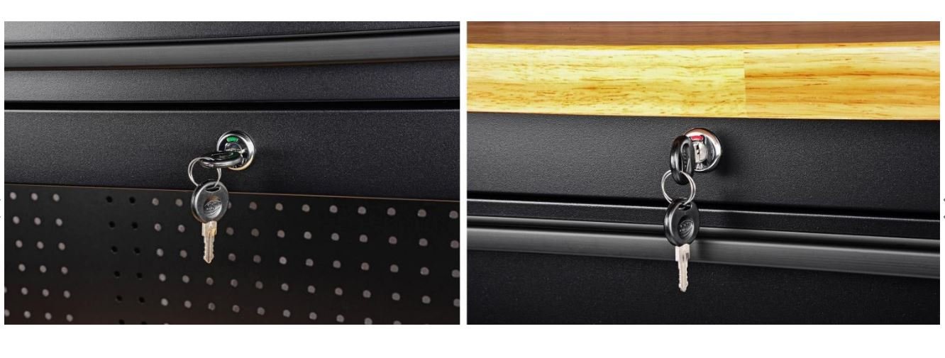 “72 inch black rolling tool cabinet with wood workbench top”

“Heavy-duty tool chest with 18 drawers for garage use”

“Workshop steel storage cabinet with lockable drawers”

“Industrial mobile tool box with solid wood top and wheels”

