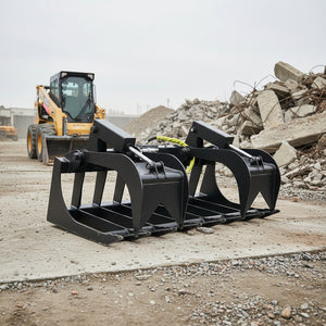 72" & 84" Rock Grapple Buckets for Skid Steer – Heavy-Duty with Dual Hydraulic Cylinders