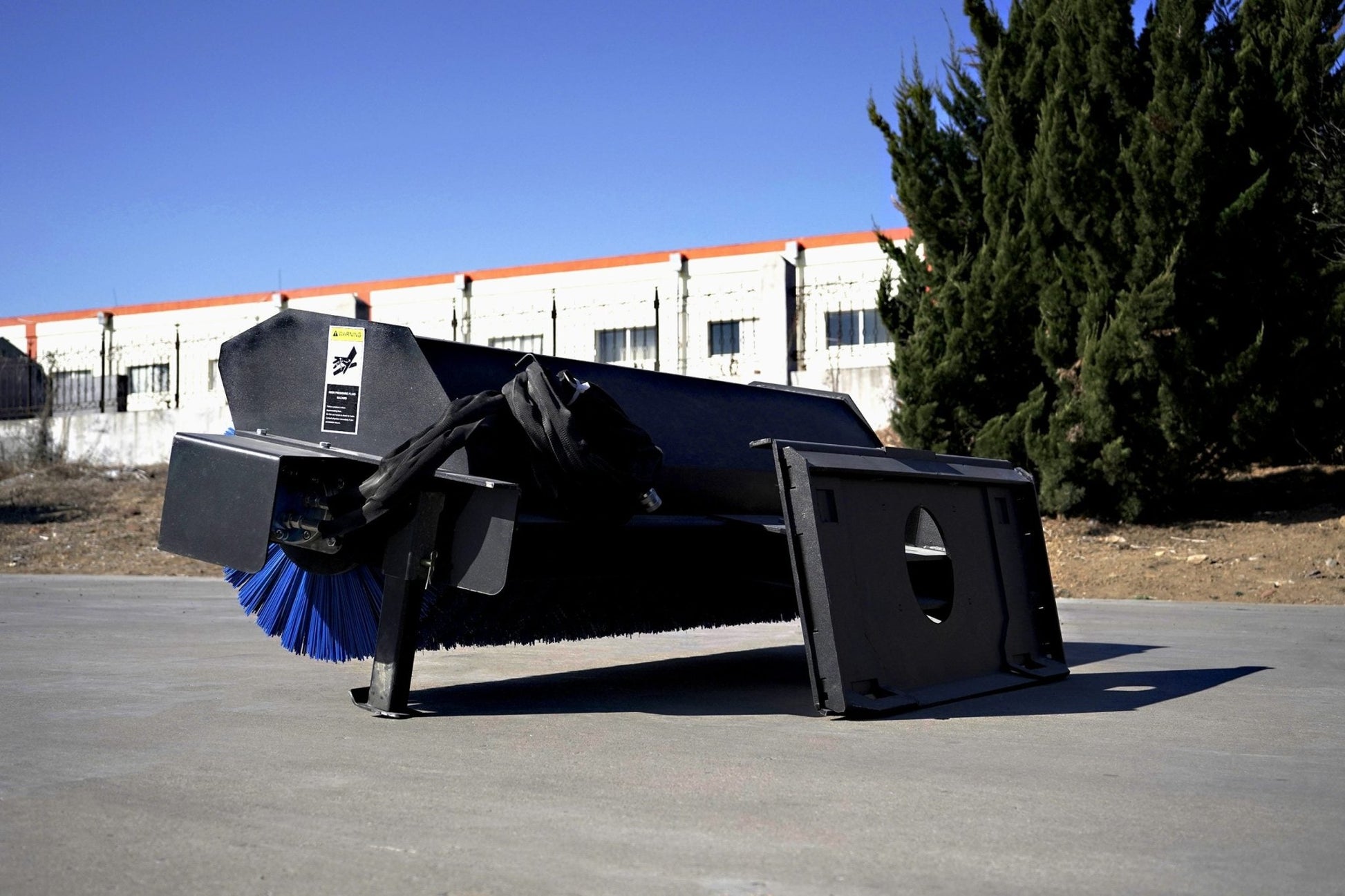 72" Hydraulic Skid Steer Angle Broom on Pavement
Side View of Skid Steer Sweeper with Steel Bristles
Heavy-Duty Skid Steer Snow and Dirt Broom Attachment
Close-up of SBA72RB2 Bristle Set on Angle Broom
Mounted Skid Steer Broom in Outdoor Worksite