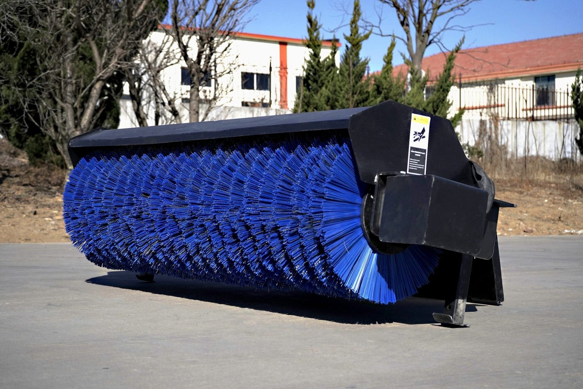 72" Hydraulic Skid Steer Angle Broom on Pavement
Side View of Skid Steer Sweeper with Steel Bristles
Heavy-Duty Skid Steer Snow and Dirt Broom Attachment
Close-up of SBA72RB2 Bristle Set on Angle Broom
Mounted Skid Steer Broom in Outdoor Worksite