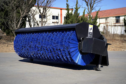 72" Hydraulic Skid Steer Angle Broom on Pavement
Side View of Skid Steer Sweeper with Steel Bristles
Heavy-Duty Skid Steer Snow and Dirt Broom Attachment
Close-up of SBA72RB2 Bristle Set on Angle Broom
Mounted Skid Steer Broom in Outdoor Worksite