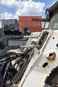 72" hydraulic grapple bucket on skid steer

Skid steer rock grapple front view

Close-up of grapple teeth and hoses

Dual-cylinder grapple open position

Grapple attachment lifting heavy debris
