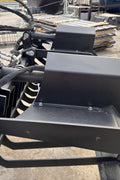 72" hydraulic grapple bucket on skid steer

Skid steer rock grapple front view

Close-up of grapple teeth and hoses

Dual-cylinder grapple open position

Grapple attachment lifting heavy debris
