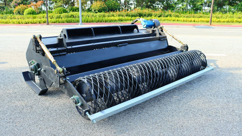 72-Inch Skid Steer Hydraulic Rotary Tiller Attachment – Heavy-Duty Soil Conditioner – Model 003-04-72-002A – Black