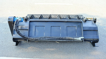 72-Inch Skid Steer Hydraulic Rotary Tiller Attachment – Heavy-Duty Soil Conditioner – Model 003-04-72-002A – Black
