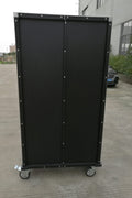 72 inch stainless steel rolling tool cabinet with dual locks

Industrial lockable storage cabinet on wheels

Powder-coated steel garage cabinet with smooth casters

Open view of tool cabinet with adjustable shelves

Heavy-duty mobile workshop cabinet with dual security locks