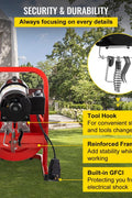 Electric 75 Ft Drain Cleaner Machine – Red
Plumbing Snake for Pipes and Drains – Professional Grade
Drain Cleaning Machine with Foot Pedal
Heavy-Duty Pipe Snake Equipment on Wheels
Close-Up of Steel Cable and Foot Pedal