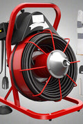 Electric 75 Ft Drain Cleaner Machine – Red
Plumbing Snake for Pipes and Drains – Professional Grade
Drain Cleaning Machine with Foot Pedal
Heavy-Duty Pipe Snake Equipment on Wheels
Close-Up of Steel Cable and Foot Pedal