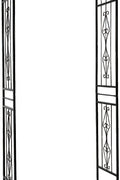 Black steel garden arbor arch in the outdoor lawn

Powder-coated metal trellis arch with decorative side panels

77-inch outdoor wedding arch for garden ceremonies

Steel arbor for roses and climbing vines

Decorative garden arch black steel frame assembled in the yard