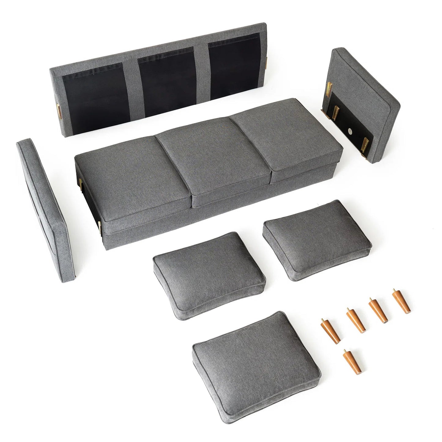 New 78" Modern Square Arm Couch – Stylish Living Room Sofa BT2552 - with Dark Gray | Sold by Uncle Wiener's Wholesale