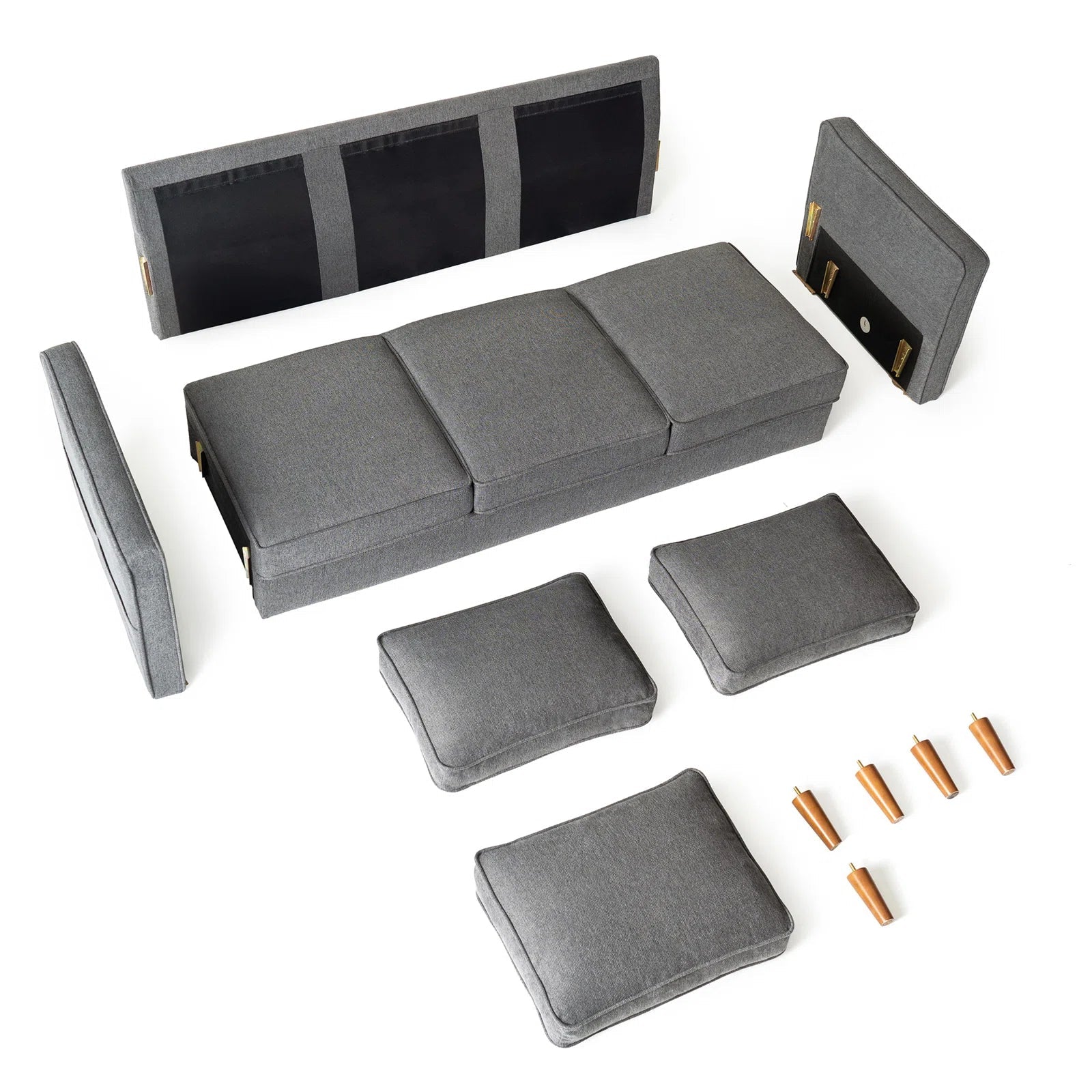 New 78" Modern Square Arm Couch – Stylish Living Room Sofa BT2552 - with Dark Gray | Sold by Uncle Wiener's Wholesale