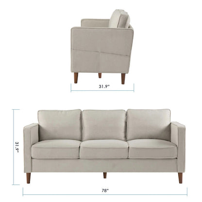 78” Modern Square Arm Couch – Front Room Setup
Dusty Blue Square Arm Sofa – Minimalist Interior
Armrest Storage Pockets on Modern Sofa – Close-Up
Side Angle of Compact 3-Seater Couch
Contemporary Sofa with Solid Wood Frame – Living Room View