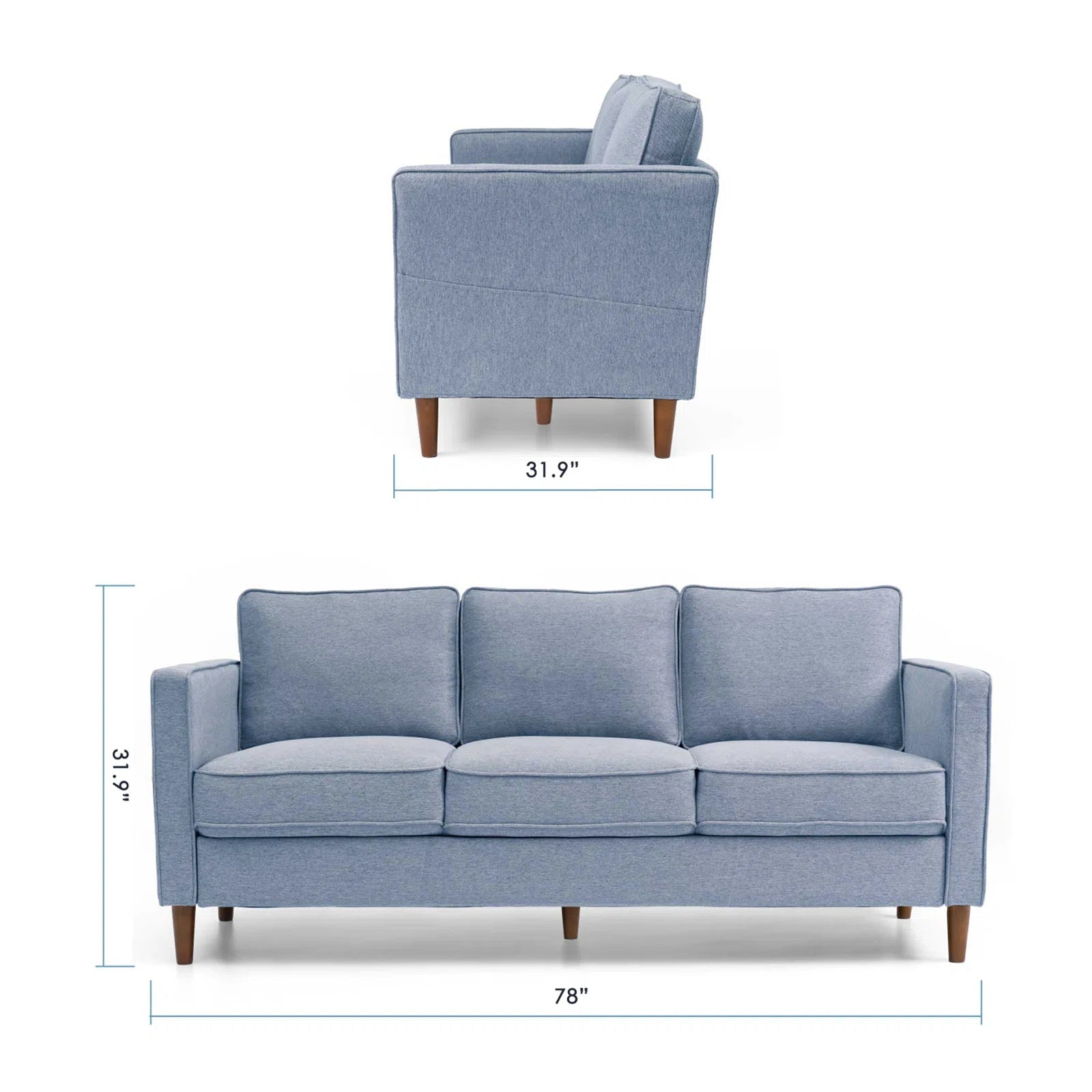 78” Modern Square Arm Couch – Front Room Setup
Dusty Blue Square Arm Sofa – Minimalist Interior
Armrest Storage Pockets on Modern Sofa – Close-Up
Side Angle of Compact 3-Seater Couch
Contemporary Sofa with Solid Wood Frame – Living Room View