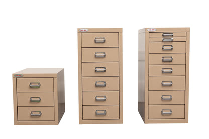New 8 Drawer Steel Under - Desk Storage Cabinet – Compact Multi - Drawer Organizer - with 3 drawers: 9.1" W × 3.54" H × 11.4" D | Sold by Uncle Wiener's Wholesale
