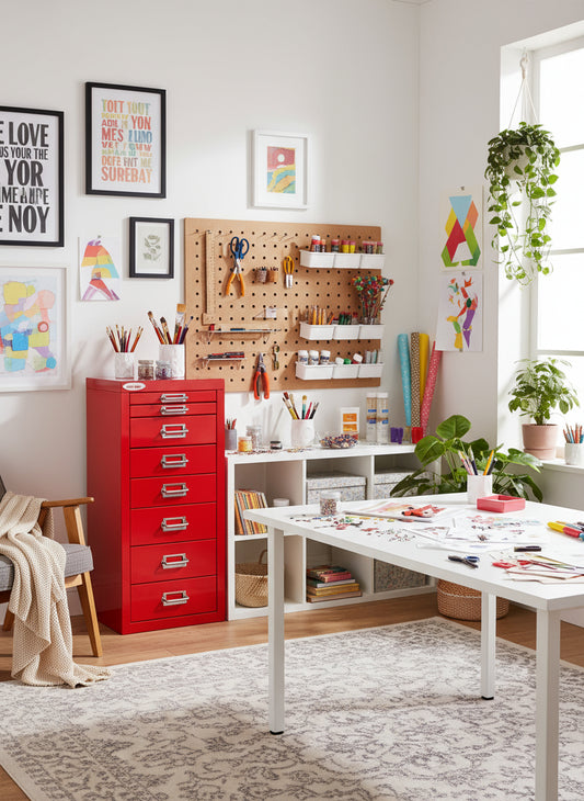 New 8 Drawer Steel Under - Desk Storage Cabinet – Compact Multi - Drawer Organizer - with 3 drawers: 9.1" W × 3.54" H × 11.4" D | Sold by Uncle Wiener's Wholesale