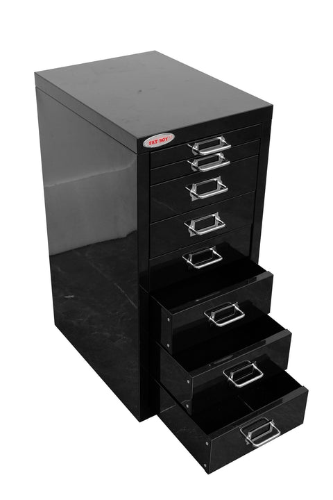 New 8 Drawer Steel Under - Desk Storage Cabinet – Compact Multi - Drawer Organizer - with 3 drawers: 9.1" W × 3.54" H × 11.4" D | Sold by Uncle Wiener's Wholesale