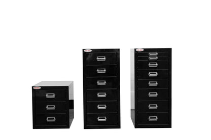 New 8 Drawer Steel Under - Desk Storage Cabinet – Compact Multi - Drawer Organizer - with 3 drawers: 9.1" W × 3.54" H × 11.4" D | Sold by Uncle Wiener's Wholesale