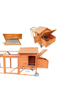 New 8 - Foot Chicken Tractor Coop Brown with Nesting Box Portable Hen Cage MSHC046B - with | Sold by Uncle Wiener's Wholesale