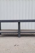 Heavy-duty steel welding table – 8 FT version
Side angle view of the 10 FT steel workbench
Industrial fabrication bench close-up
Front view showing welded leg design
Multiple steel tables in workshop setting