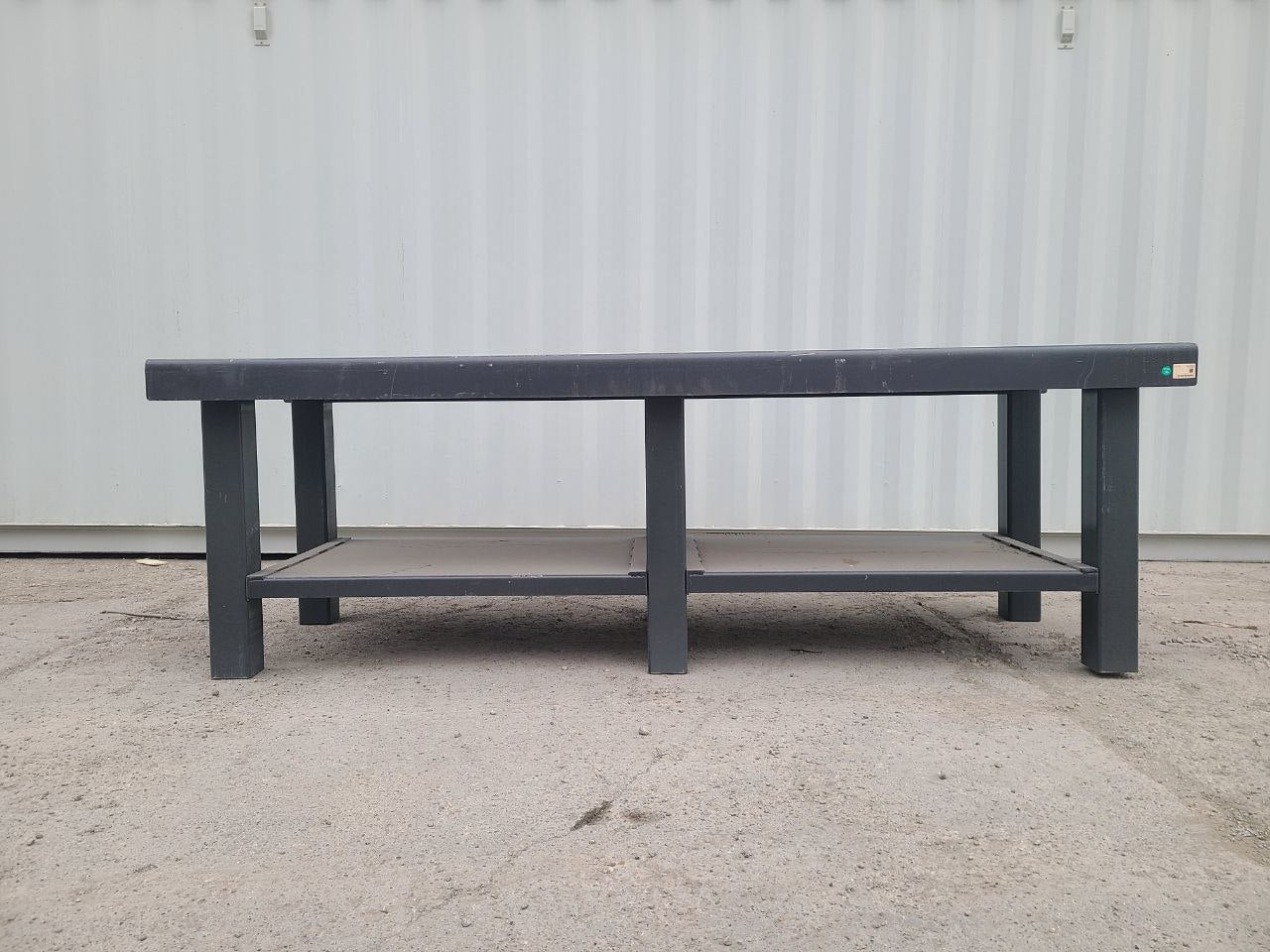 Heavy-duty steel welding table – 8 FT version
Side angle view of the 10 FT steel workbench
Industrial fabrication bench close-up
Front view showing welded leg design
Multiple steel tables in workshop setting