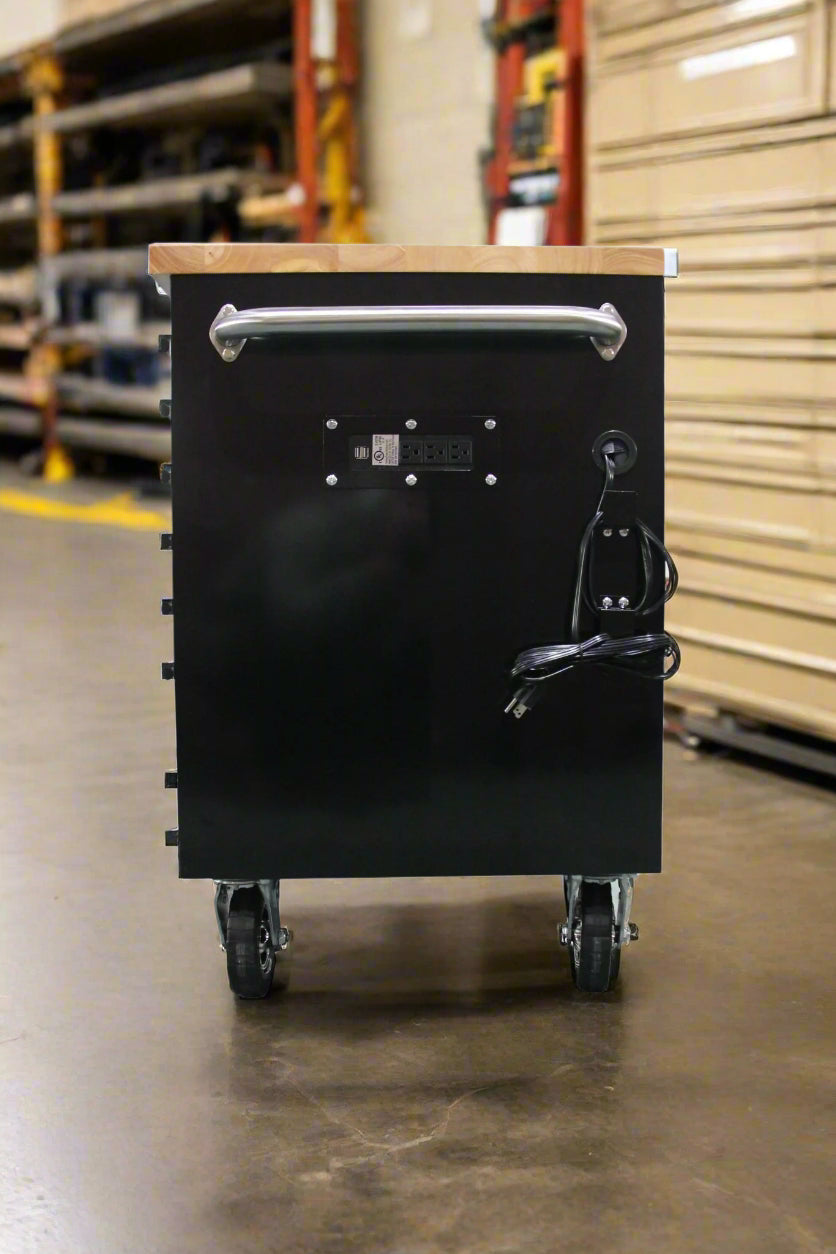 8FT Fatboy industrial tool bench with drawers and USB ports
Heavy-duty 24-drawer tool bench with stainless steel finish
Workshop organization tool bench with hardwood top
Mobile workbench with caster wheels and lockable drawers