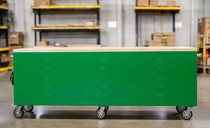 8FT Fatboy industrial tool bench with drawers and USB ports
Heavy-duty 24-drawer tool bench with stainless steel finish
Workshop organization tool bench with hardwood top
Mobile workbench with caster wheels and lockable drawers