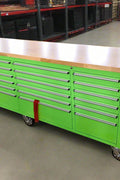 8FT Fatboy industrial tool bench with drawers and USB ports
Heavy-duty 24-drawer tool bench with stainless steel finish
Workshop organization tool bench with hardwood top
Mobile workbench with caster wheels and lockable drawers