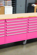 8FT Fatboy industrial tool bench with drawers and USB ports
Heavy-duty 24-drawer tool bench with stainless steel finish
Workshop organization tool bench with hardwood top
Mobile workbench with caster wheels and lockable drawers