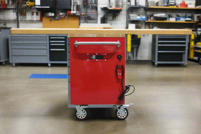 8FT Fatboy industrial tool bench with drawers and USB ports
Heavy-duty 24-drawer tool bench with stainless steel finish
Workshop organization tool bench with hardwood top
Mobile workbench with caster wheels and lockable drawers