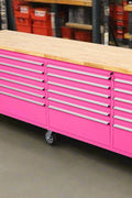 8FT Fatboy industrial tool bench with drawers and USB ports
Heavy-duty 24-drawer tool bench with stainless steel finish
Workshop organization tool bench with hardwood top
Mobile workbench with caster wheels and lockable drawers