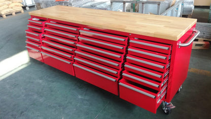 8FT Fatboy industrial tool bench with drawers and USB ports
Heavy-duty 24-drawer tool bench with stainless steel finish
Workshop organization tool bench with hardwood top
Mobile workbench with caster wheels and lockable drawers
