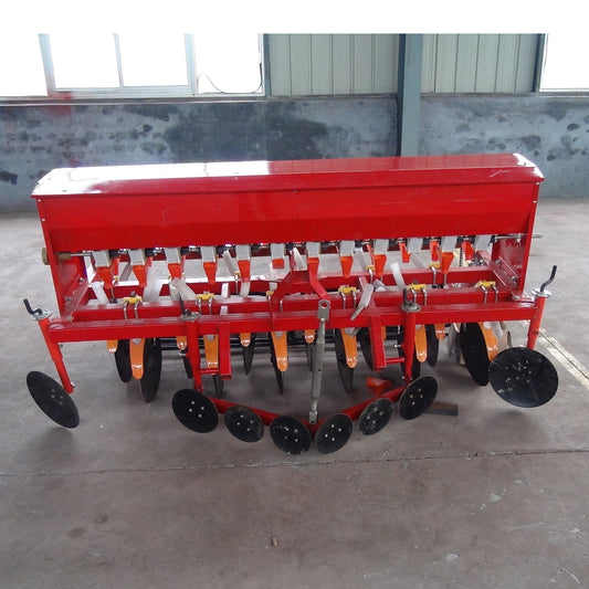 8FT 3-point hitch grain and fertilizer seeder for tractors
Red tractor seeding attachment with fertilizer rows
Heavy-duty farm planter attachment – 8 FT and 4 FT seeder