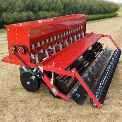 8FT 3-point hitch grain and fertilizer seeder for tractors
Red tractor seeding attachment with fertilizer rows
Heavy-duty farm planter attachment – 8 FT and 4 FT seeder
