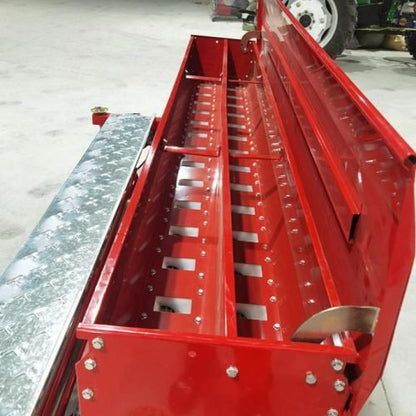 8FT 3-point hitch grain and fertilizer seeder for tractors
Red tractor seeding attachment with fertilizer rows
Heavy-duty farm planter attachment – 8 FT and 4 FT seeder