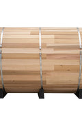 New 8 ft Barrel Sauna Kit with Porch Red Cedar Thermowood - with RED CEDAR 8 FT BARREL SAUNA KIT & PORCH | Sold by Uncle Wiener's Wholesale