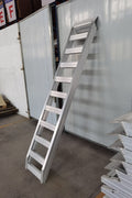 8 FT heavy-duty aluminum truck loading ramp folded
Foldable aluminum ramp for loading trucks and trailers
Side view of high-capacity 11000 lb aluminum loading ramp
Heavy-duty truck ramp in use for machinery loading
